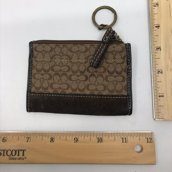 COACH Brown Tan Jacquard Design Wallet - Picture 4 of 4